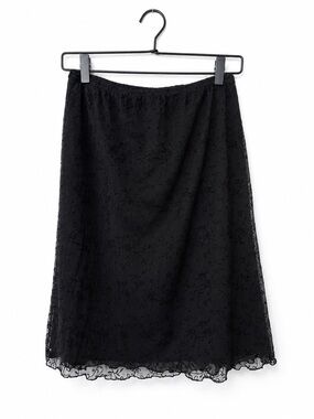 Y2K Rave City Black Floral Skirt